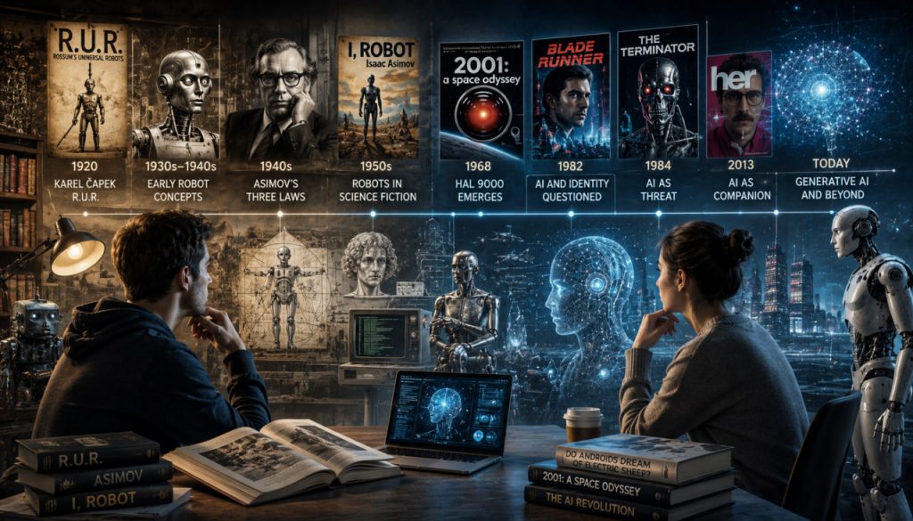 The History of Artificial Intelligence in Science Fiction: From Mechanical Dreams to Digital Minds